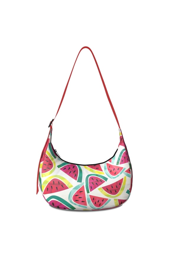 Fresh Watermelon Adjustable Strap Crossbody Bag Lightweight Nylon Summer Fruit Tropical Pattern Print Aesthetic Watermelon Lovers Cute Sunshine Beach Summer Party Fresh Geometric Refresh Small Purse
