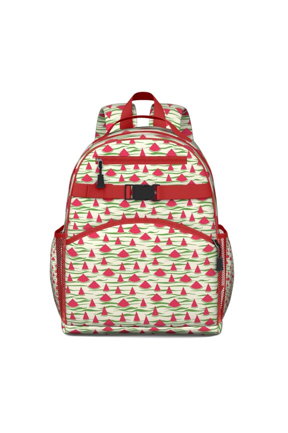 Fresh Watermelon Design School Backpack - Ergonomic Adjustable Daypack with Breathable Padding for Heavy Loads