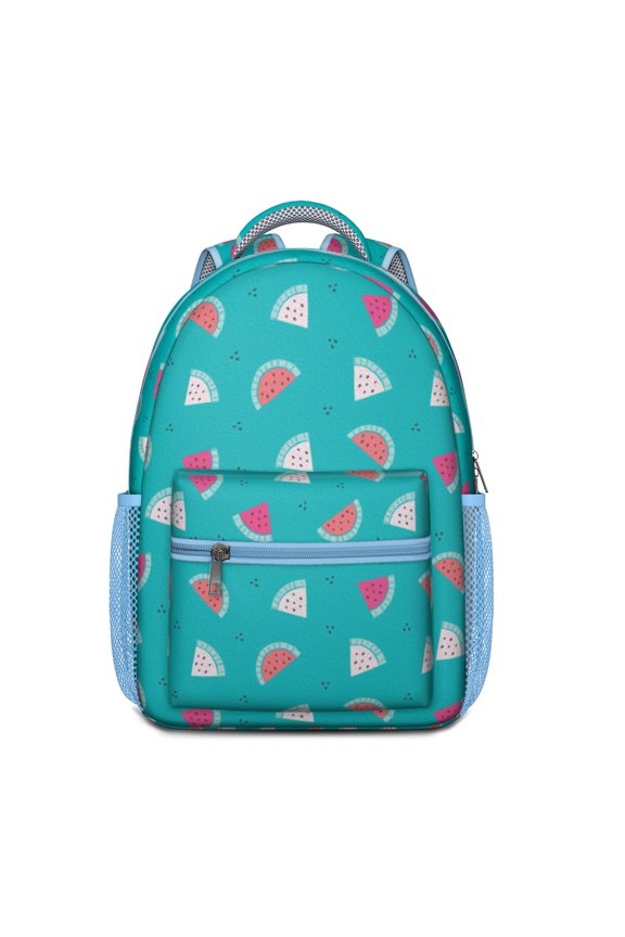 Fresh Watermelon Design Waterproof Backpack - Spacious & Organized School Bag with Breathable Mesh Shoulder Straps