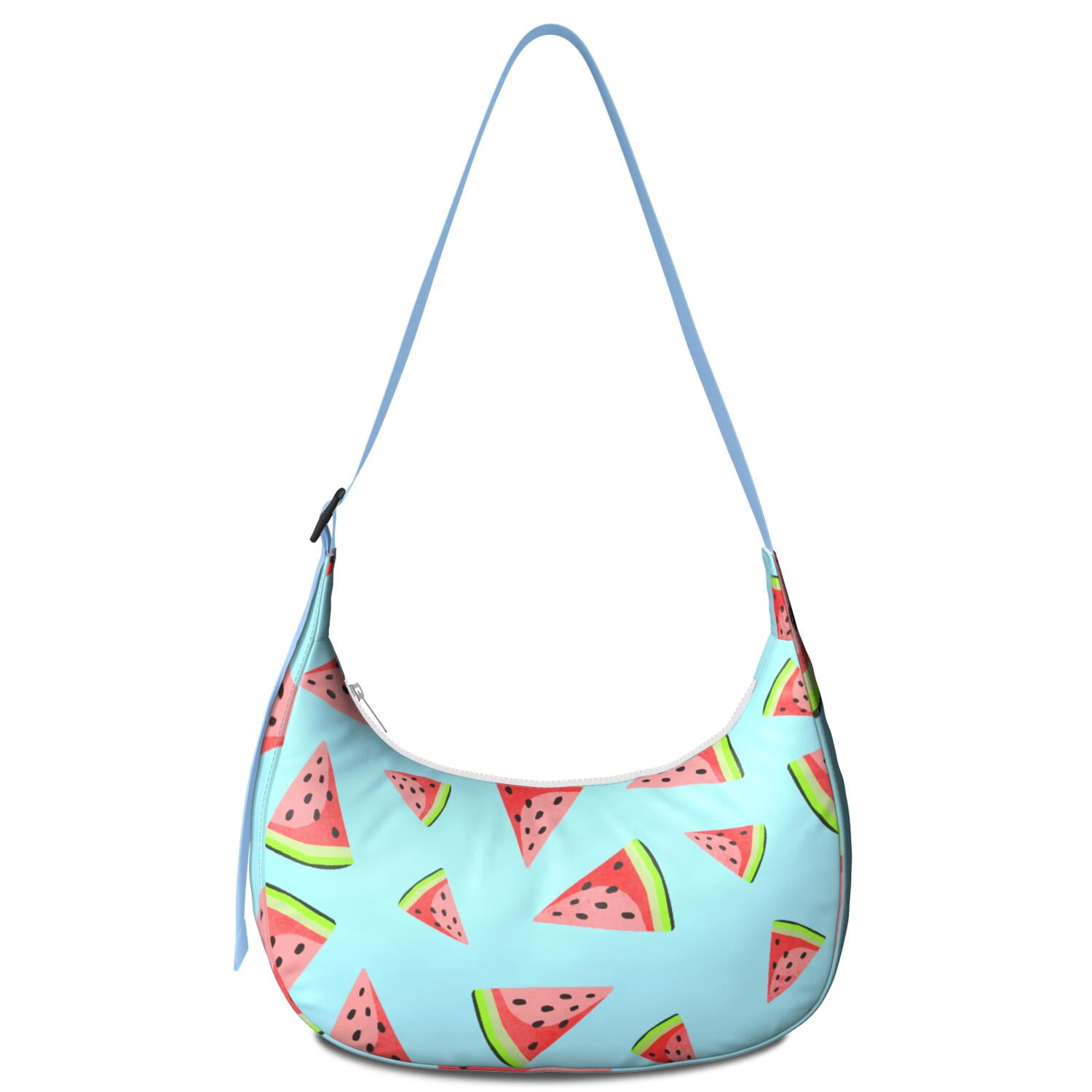 Fresh Watermelon Geometric Print Crossbody Handbag for Women, Lightweight Tropical Fruit Shoulder Tote, Water-Resistant Summer Beach Party Hobo Purse