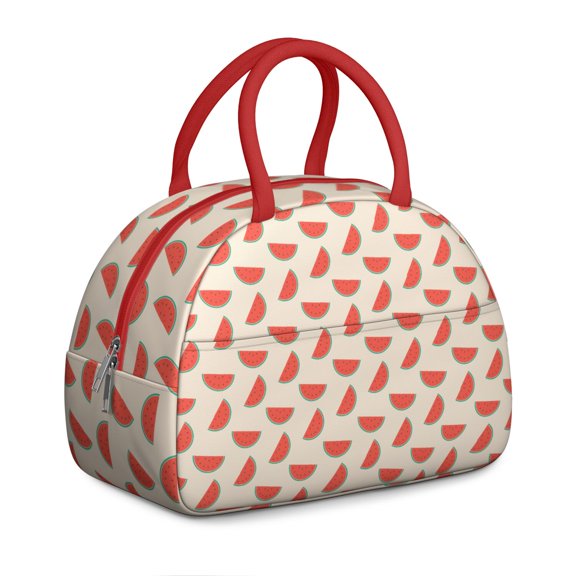Fresh Watermelon Insulated Lunch Tote, Reusable Cooler with Watermelon Pattern, Perfect for Summer Parties, Beach, and Outdoor Activities