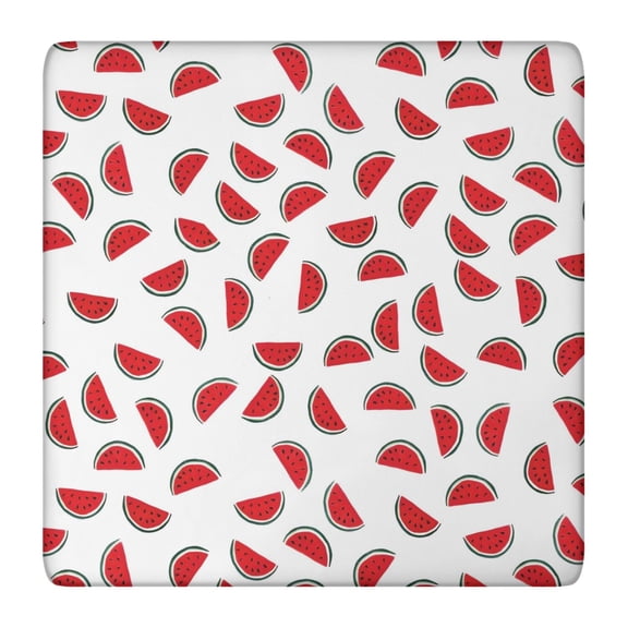 Fresh Watermelon Pattern Fitted Tablecloth - Square Elastic Table Cover for Outdoor Dining, Windproof & Machine Washable
