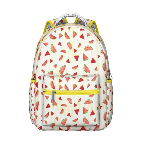 Fresh Watermelon Pattern School Bag Geometric Watermelon Print Backpack with Cute Summer Fruit Vibes for Students and Tropical Lovers
