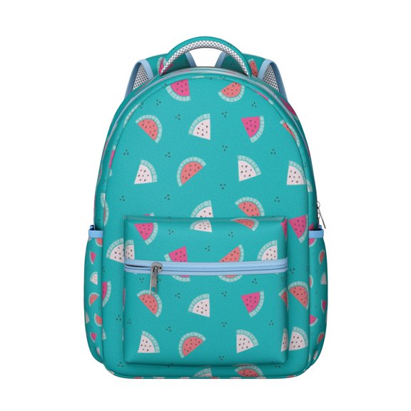 Fresh Watermelon Pattern School Bag Geometric Watermelon Print Backpack with Cute Summer Fruit Vibes for Students and Tropical Lovers
