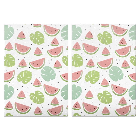 Fresh Watermelon Print Kitchen Towels Set of 2, Super Absorbent Dish Cloths - Juicy Fruit Design Towels for Summer Parties, BBQ and Picnic Decor