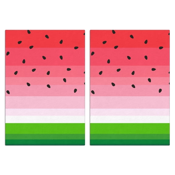 Fresh Watermelon Print Kitchen Towels Set of 2, Super Absorbent Dish Cloths - Juicy Fruit Design Towels for Summer Parties, BBQ and Picnic Decor