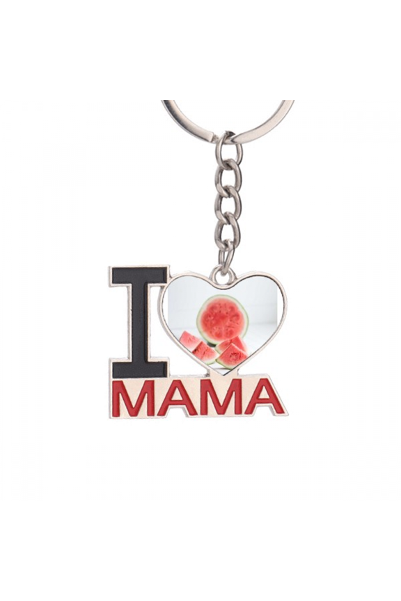 Fresh Watermelon Summer Fruit Picture Keychain Metal Keyring Holder Love MAMA Mother