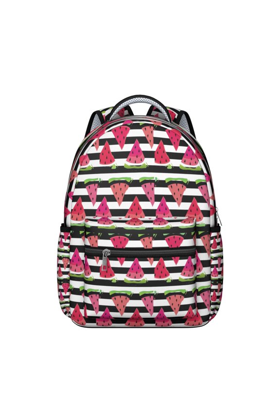 Fresh Watermelon Themed School Backpack - Waterproof & Lightweight Bookbag for College Students with Padded Back Panel