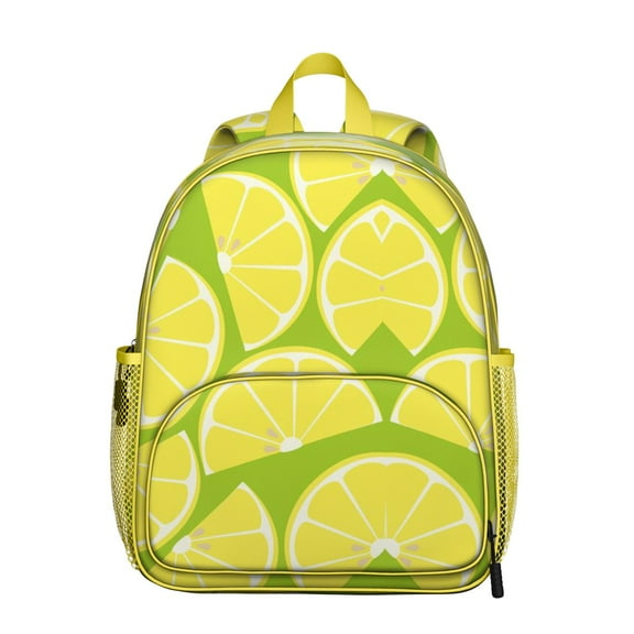 Fresh and Bright Lemon Print Backpack, Stylish Fruit Design, Lightweight for Daily Carry, Summer-Inspired Look