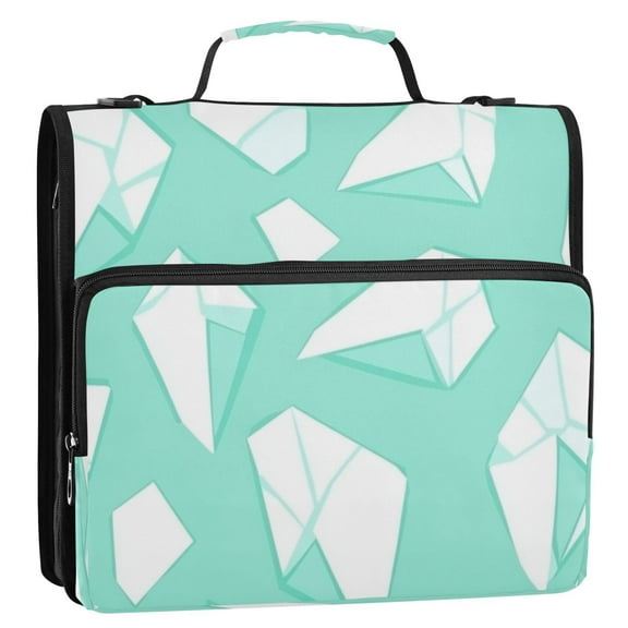 Fresh and Green Design 3-Ring Binder Bag 13.6x12.4x3.5in Water-Resistant Canvas for School or Office Use