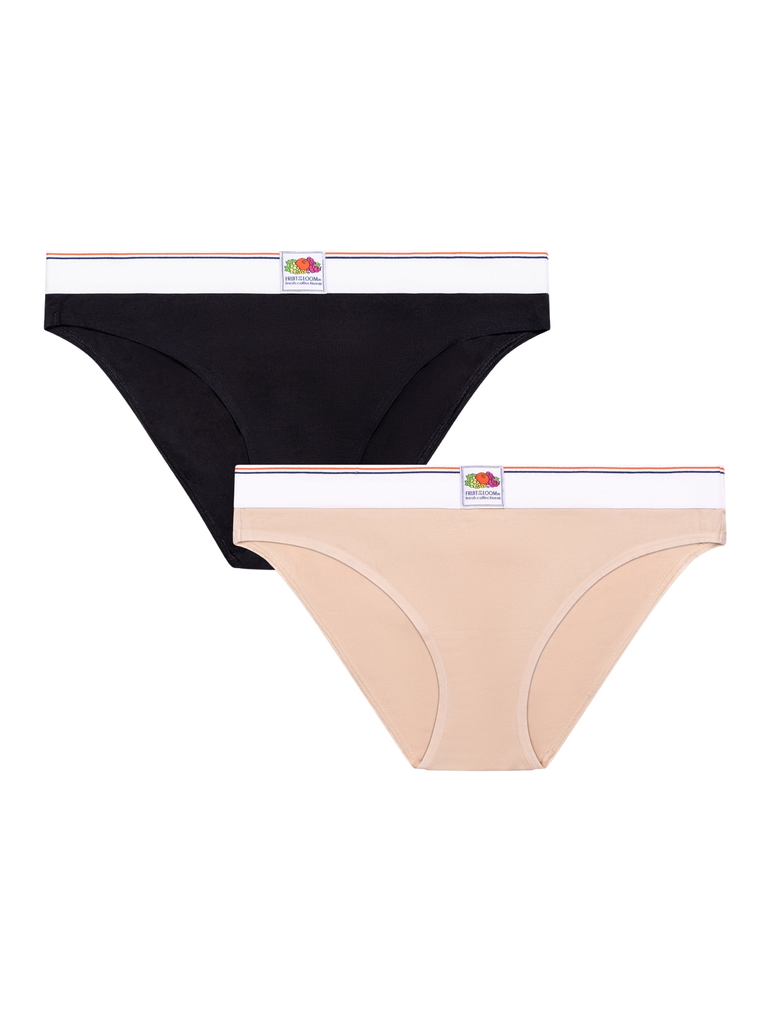 fresh collection by Fruit of the Loom Women's Cotton Bikini Underwear 2-pack