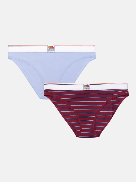 Fresh by Fruit of the Loom 2-Pack Cotton Bikini, Sizes XS to XXL