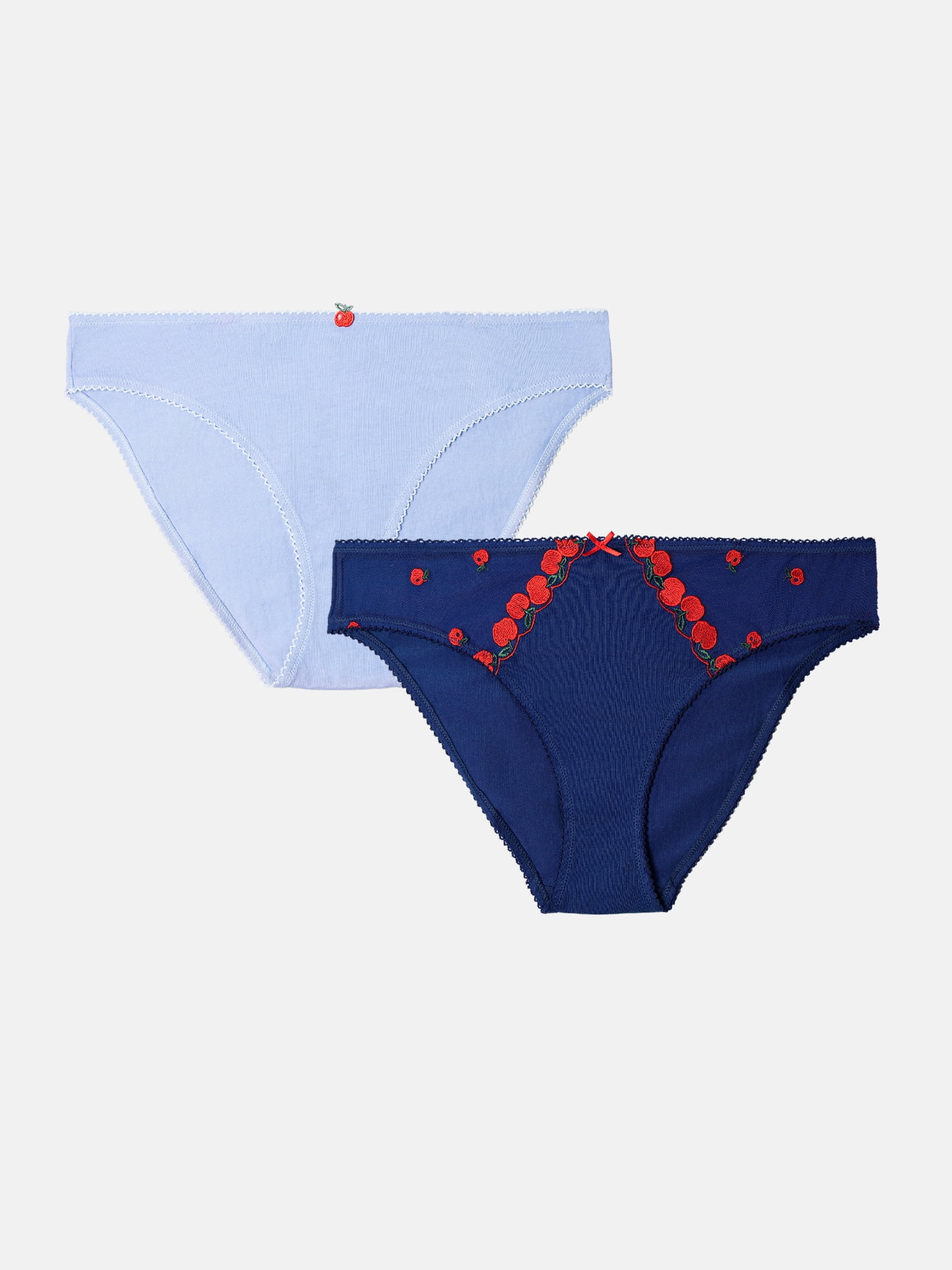 Fresh by Fruit of the Loom 2-Pack Embroidered Bikini, Sizes XS to XXL