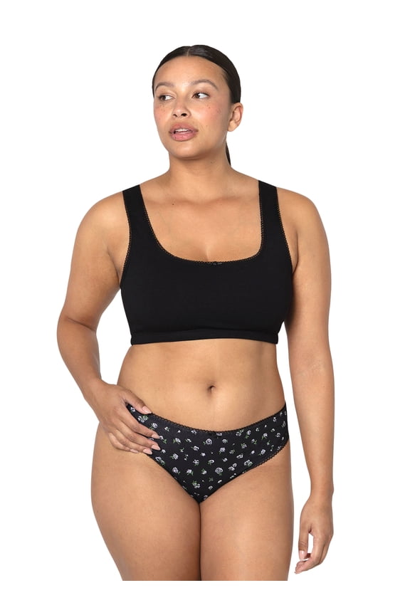 fresh collection by Fruit of the Loom® cotton tank bralette and thong set