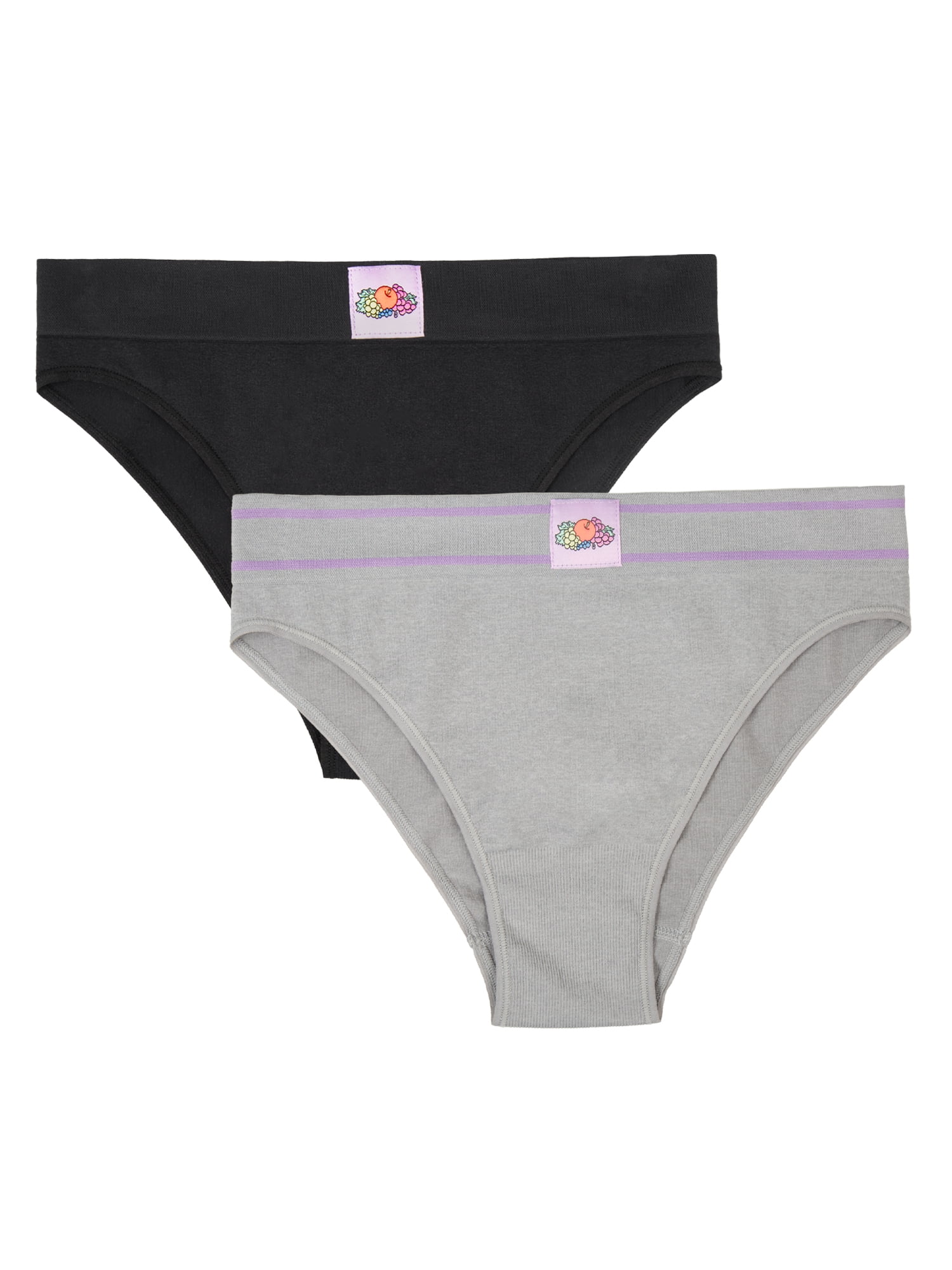 Fresh by Fruit of the Loom Juniors Riding High Seamless Bikini 2-Pack, Style FR132W, Sizes XS to 3XL