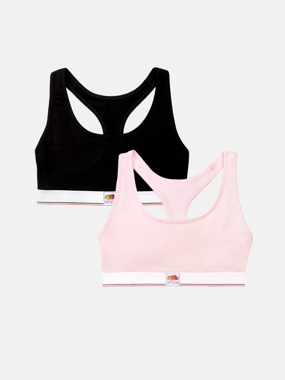 Fresh by Fruit of the Loom Women's Cotton 2PK Wireless Bra, Size XS-XXL