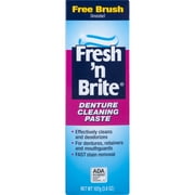 Fresh'n Brite Denture Cleaning Toothpastes, Mouth Fresh Minty Gel, 3.8 oz, 5 Pack