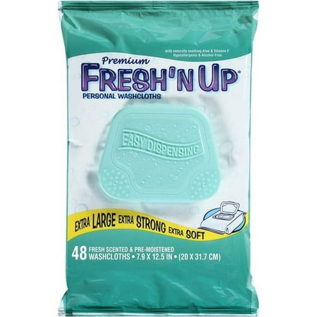 Fresh'n Up Premium Wipes Personal Washcloths, 48ct