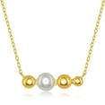 thumbnail image 1 of Fresh water Pearl and Beaded Bar 14k Gold Plated 16+2’’ Sterling Silver Necklace Jewelry for Women or Teens, 1 of 6