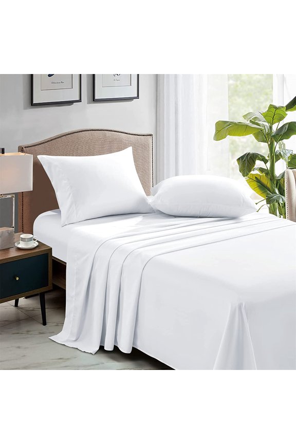 FreshCulture King Flat Sheets Only Pack of 6 Soft Microfiber Bedding for Home Salons Hotels Bulk White