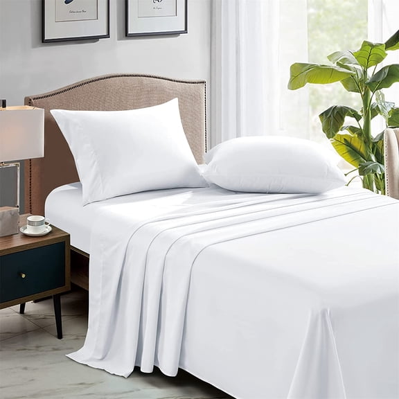 FreshCulture King Flat Sheets Only, Pack of 6, Soft Microfiber Bedding Sheets for Home, Salons, Hotels, Bulk Flat Sheets Only King Size (White)