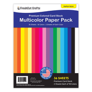 FreshCut Crafts Paper Colors, 36 Double Sided Cardstock Sheets,18 Multicolors