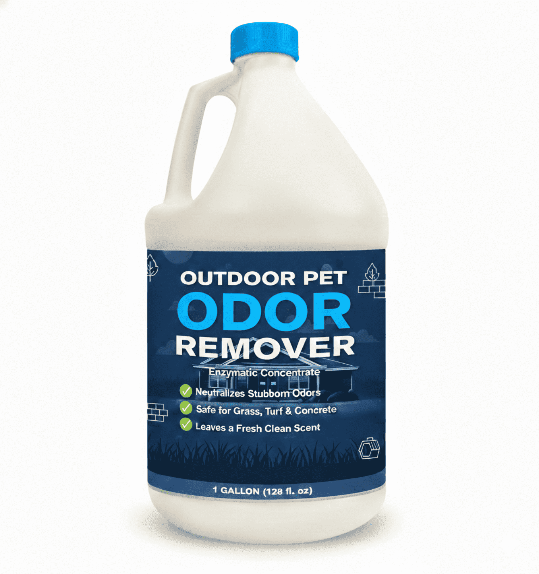 FreshFathom Pet Odor Remover Concentrate, Enzyme Formula for Outdoor Surfaces and Lawns, 1 Gallon