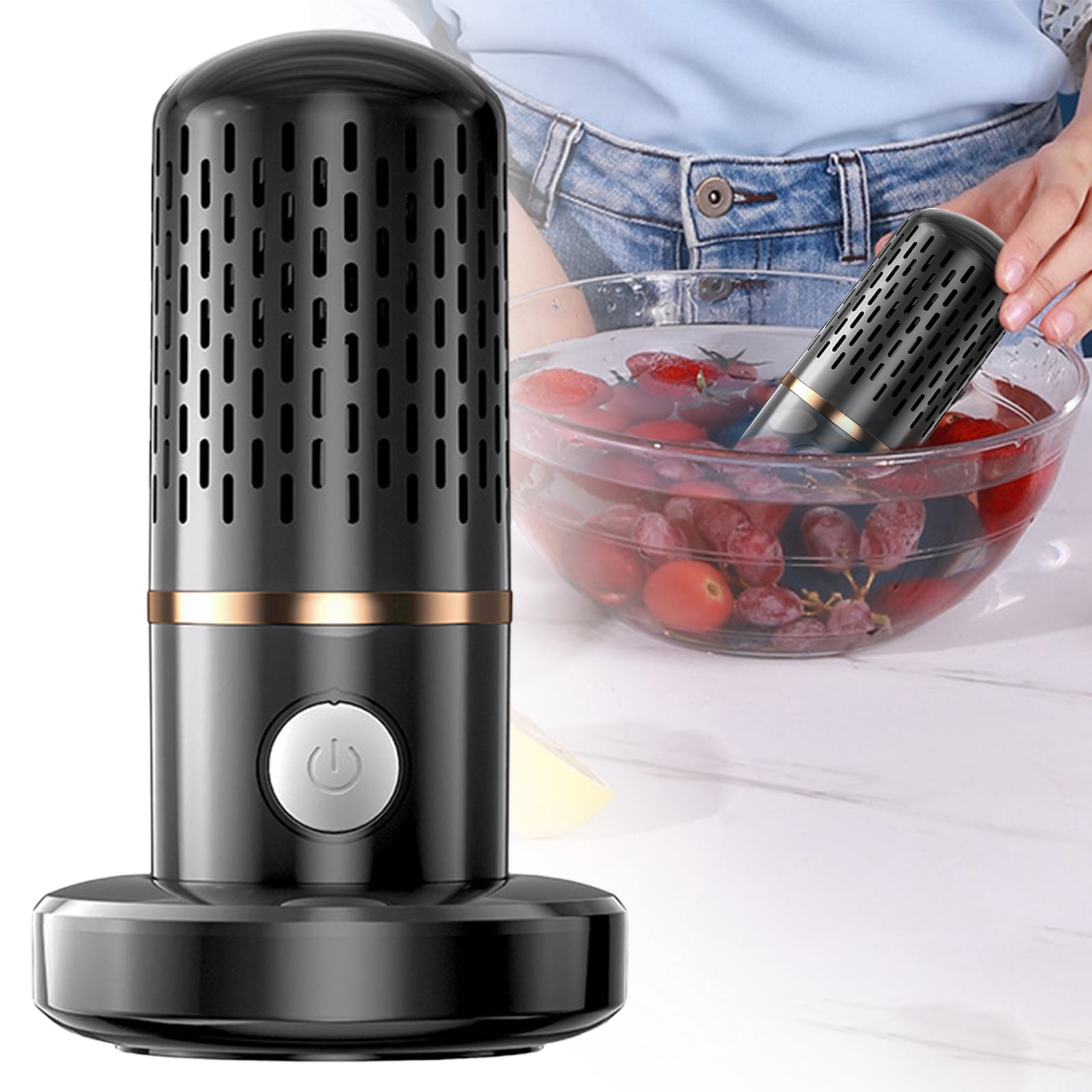 FreshGuard Produce Cleaner - Produce Purifier, Lorastia Fresh Guard Fruit and Vegetable Cleaner, Vegetable Seafood Cleaners, USB Wireless Food Purifier, Extend Freshness (1Pack Grey)