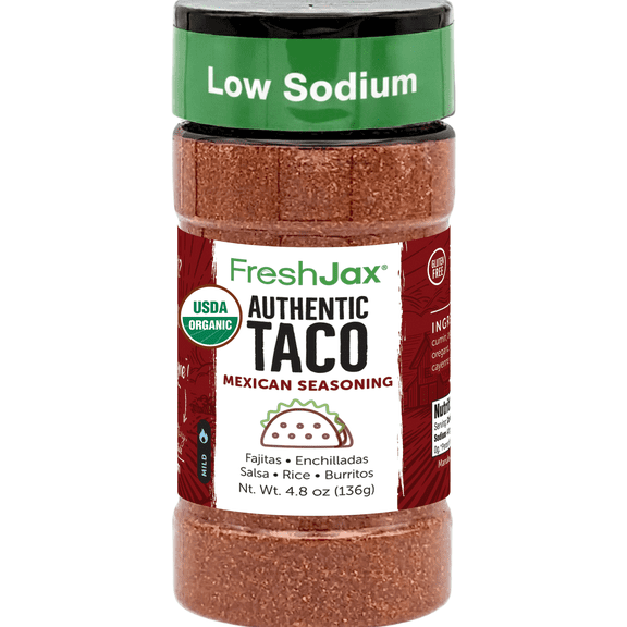 FreshJax Authentic Taco Seasoning Organic Mexican Blend (4.8 oz Bottle) Non GMO, Gluten Free, Keto, Paleo, No Preservatives Thai Curry Seasoning | Handcrafted in Jacksonville