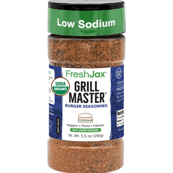 FreshJax Organic Grill Master Burger Seasoning (5.5 oz) All-Purpose Spice Blend for Burgers, Steak, BBQ, Grilled Chicken, Veggies, Fries & Marinades - Made in USA