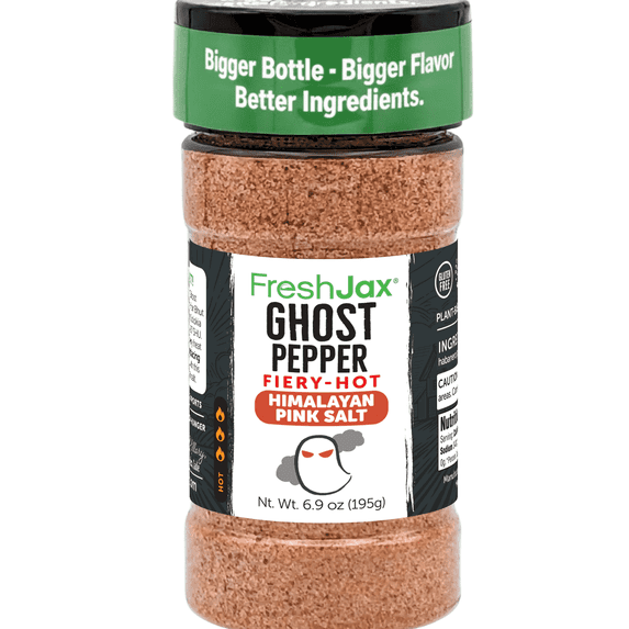 FreshJax Ghost Pepper Fiery Hot Himalayan Salt, 6.9 oz – Extreme Spicy Table Salt