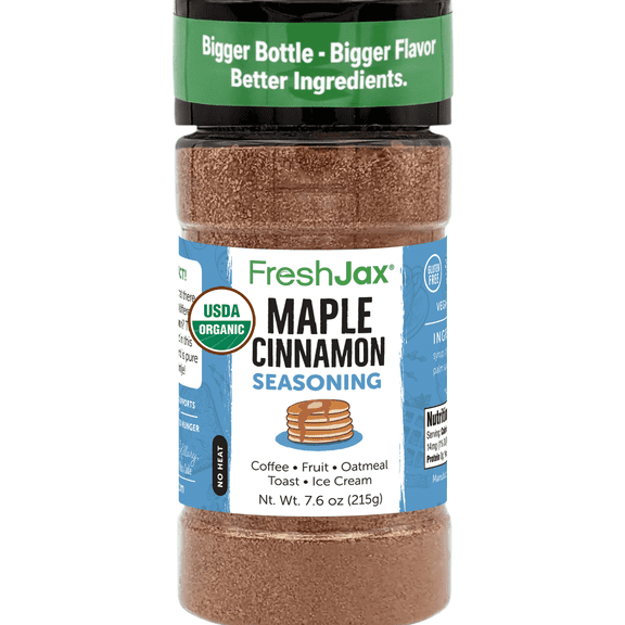 FreshJax Organic Maple Cinnamon Topping, 7.6 oz Sweet Gourmet Spice for Coffee & Baking
