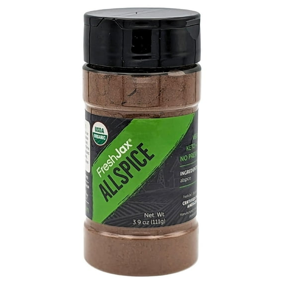 FreshJax Organic Allspice Powder (3.9 oz Large Bottle) Non GMO, Gluten Free, Keto, Paleo, No Preservatives Ground Allspice | Handcrafted in Jacksonville, Florida