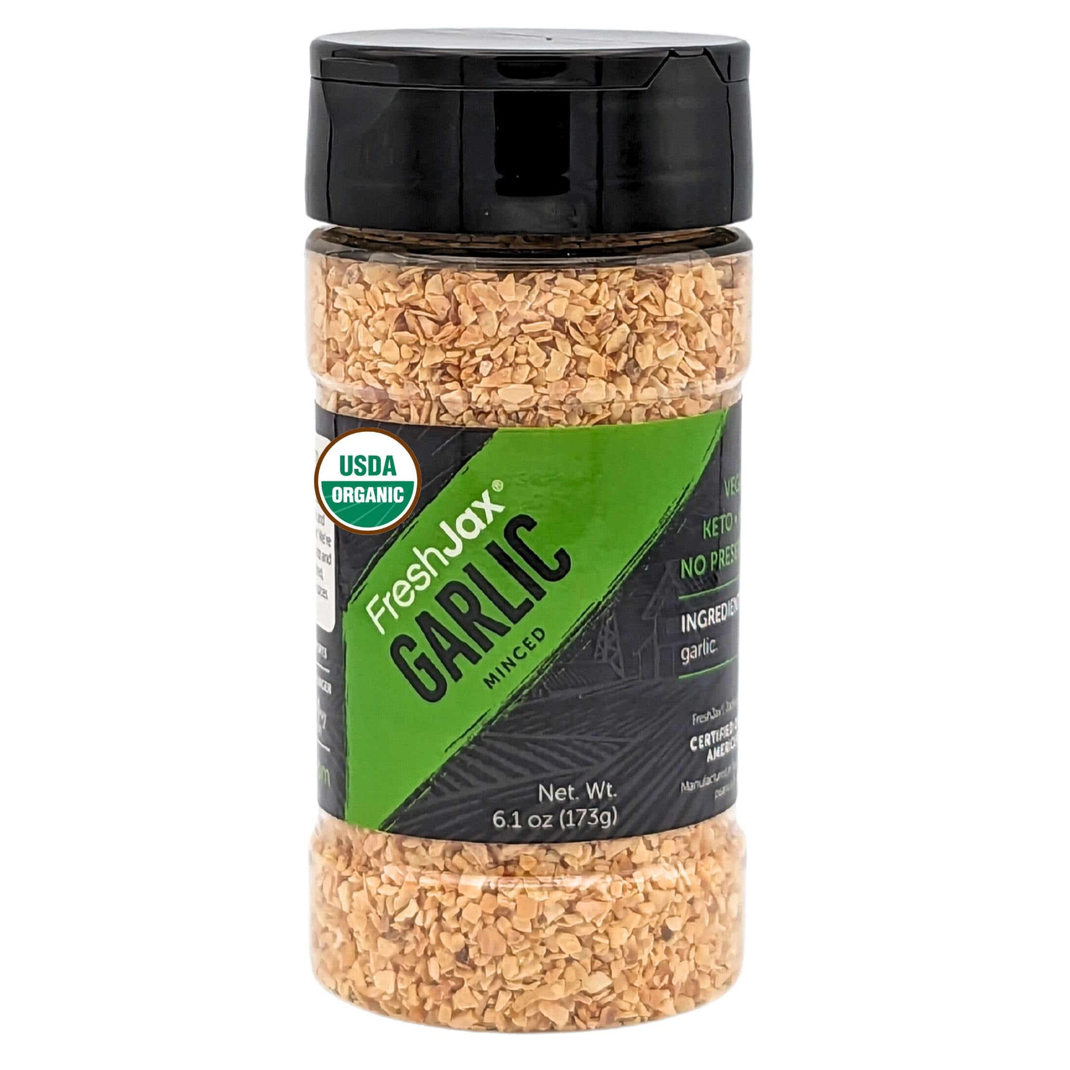 FreshJax Organic Garlic Minced (6.1 oz Bottle) Certified Organic, Non ...