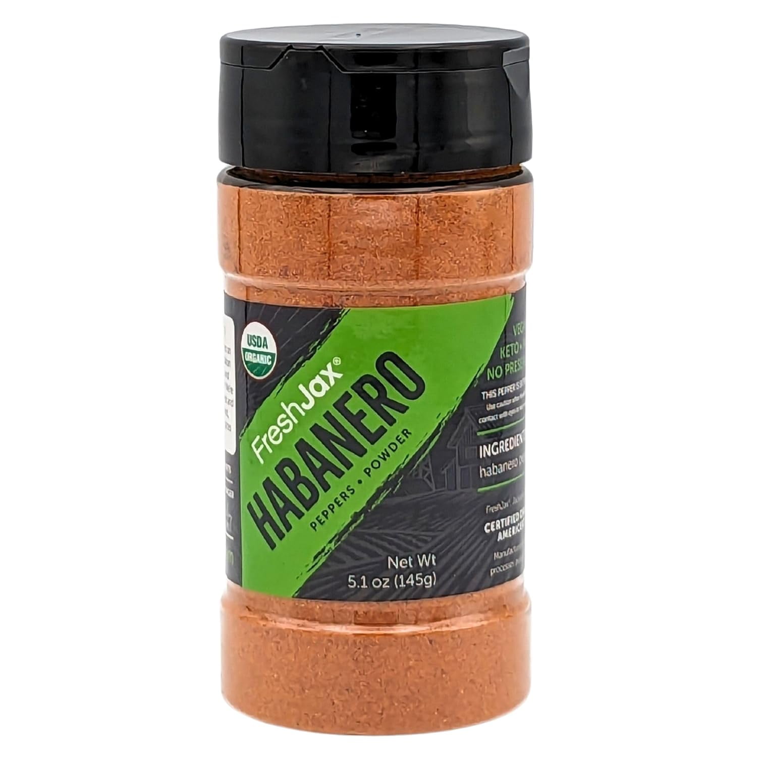 FreshJax Organic Habanero Pepper Powder (5.1 oz Bottle) Non GMO, Gluten ...