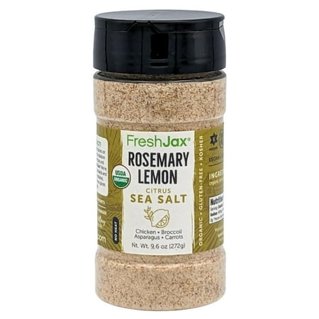 FreshJax Rosemary Lemon Organic Herb and Citrus Sea Salt Blend 9.6 oz | Non GMO, Gluten Free, Keto, Paleo, No Preservatives | Handcrafted in Jacksonville