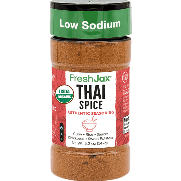 FreshJax Organic Thai Spice Powder, 5.2 oz Plant-Based Curry & Stir-Fry Seasoning