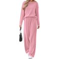 thumbnail image 1 of FreshPretty 2 Piece Matching Lounge Sets for Women Fall Outfits,Airport Travel Outfit,Postpartum Going Home,Cute Comfy Loungewear,Boat Neck Long Sleeve Top,Wide Leg Pants,Winter Clothes, 1 of 7