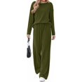 thumbnail image 1 of FreshPretty 2 Piece Matching Lounge Sets for Women Fall Outfits,Airport Travel Outfit,Postpartum Going Home,Cute Comfy Loungewear,Boat Neck Long Sleeve Top,Wide Leg Pants,Winter Clothes, 1 of 7