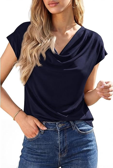FreshPretty Blouses for Women Dressy Casual Spring Summer Tops Cowl ...