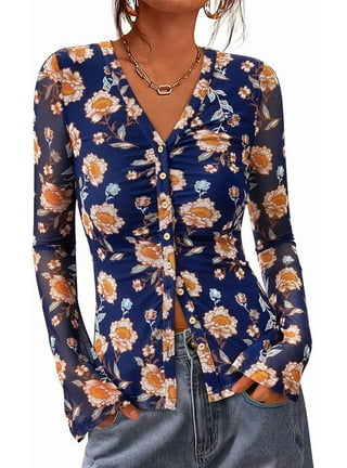 Blue Mesh Blouse