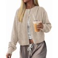 thumbnail image 1 of FreshPretty Cardigan Sweaters for Women Fall Long Sleeve Lightweight Knit,Button Front,Crewneck Drop Shoulder Business Casual Outfits,Soft Textured Cropped Sweater,Loose Daily Wear Travel Vacation, 1 of 8