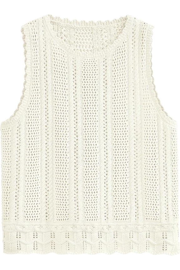 Crochet Tank Top Vacation Outfits for Women Sweater Vest Beach Cover Ups Spring Summer Sleeveless Cruise Resort Wear