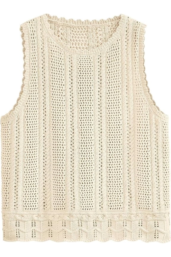 Crochet Tank Top Vacation Outfits for Women Sweater Vest Beach Cover Ups Spring Summer Sleeveless Cruise Resort Wear
