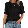 thumbnail image 1 of FreshPretty Lace Tops for Women Blouses Dressy Casual Boho Eyelet Puff Short Sleeve Shirts Spring Summer Clothes Vacation Outfits, 1 of 9