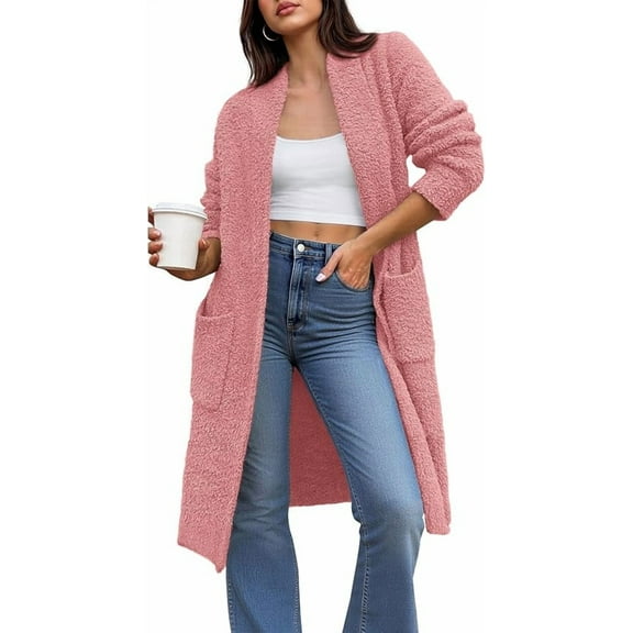 FreshPretty Long Cardigans for Women Trendy Fall Open Front Long Sleeve Oversized Sweaters Casual Knit Winter Coats