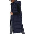 thumbnail image 1 of FreshPretty Long Puffer Vest Women Quilted Hooded Button Down Zip Up Sleeveless Vests Outerwear Padded Jacket Fall Winter Coat, 1 of 6