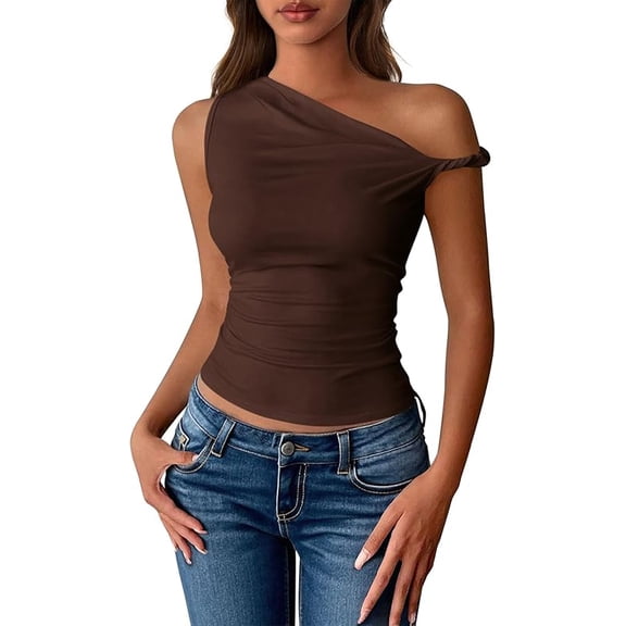 FreshPretty Off The Shoulder Tops for Women Cute Summer Casual Sleeveless Slim Fit y2k Spring Outfits Going Out Tank Top