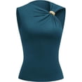 thumbnail image 1 of FreshPretty Spring Tops for Women Asymmetrical Neck Sleeveless Going Out Summer Outfits Casual Ruched Y2k Tank Top Clothes, 1 of 9