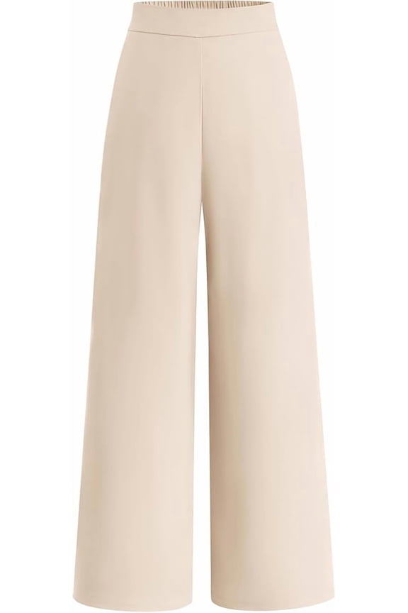 Women High Waisted Wide Leg Pants Fall Business Casual Work Dress Pants Loose Office Palazzo Trousers Pockets